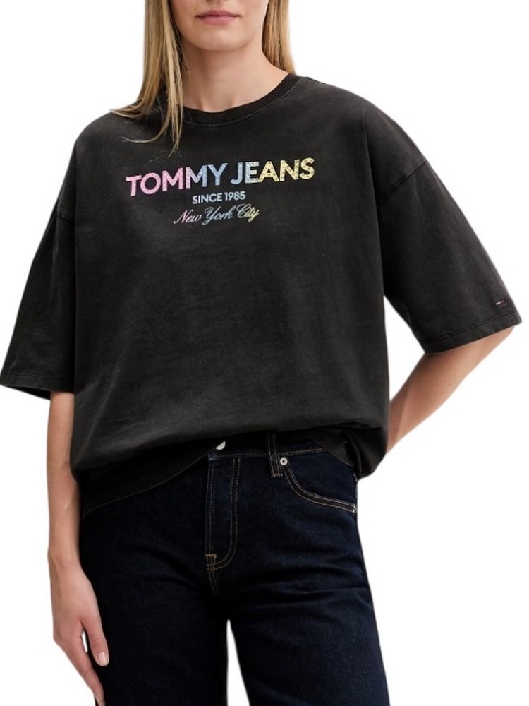 TOMMY JEANS  OVS BLING GMD T-SHIRT ΜΠΛΟΥΖΑ ΓΥΝΑΙΚΕΙΑ BLACK