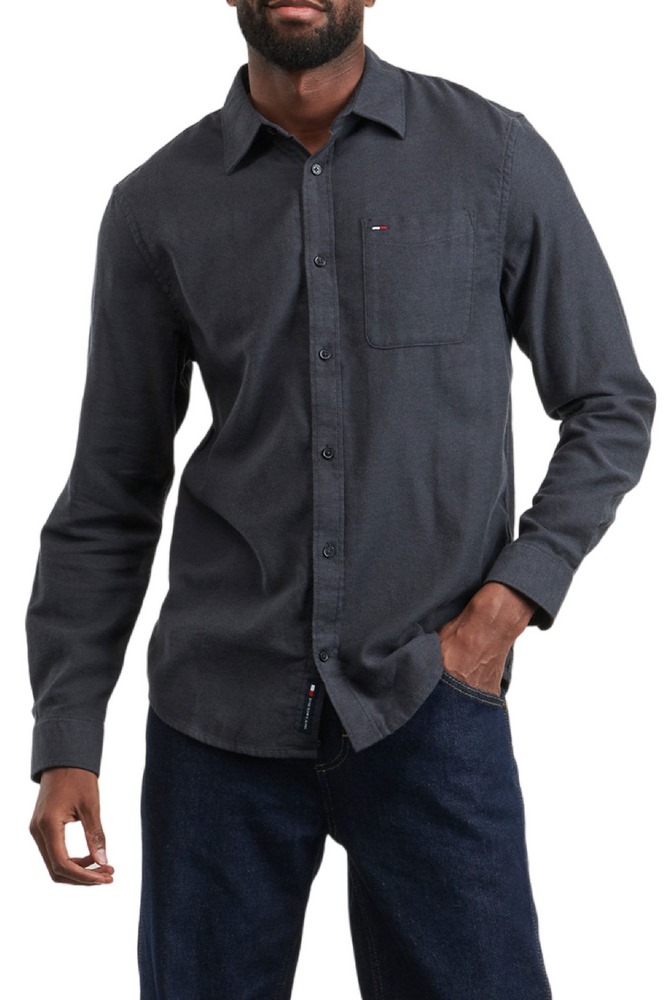 TOMMY JEANS REG FLANNEL SHIRT EXT ΠΟΥΚΑΜΙΣΟ ΑΝΔΡΙΚΟ BLACK