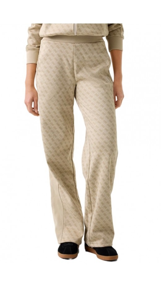 GUESS MAYA 4G WIDE LEG PANTS ΦΟΡΜΑ ΓΥΝΑΙΚΕΙΑ BEIGE