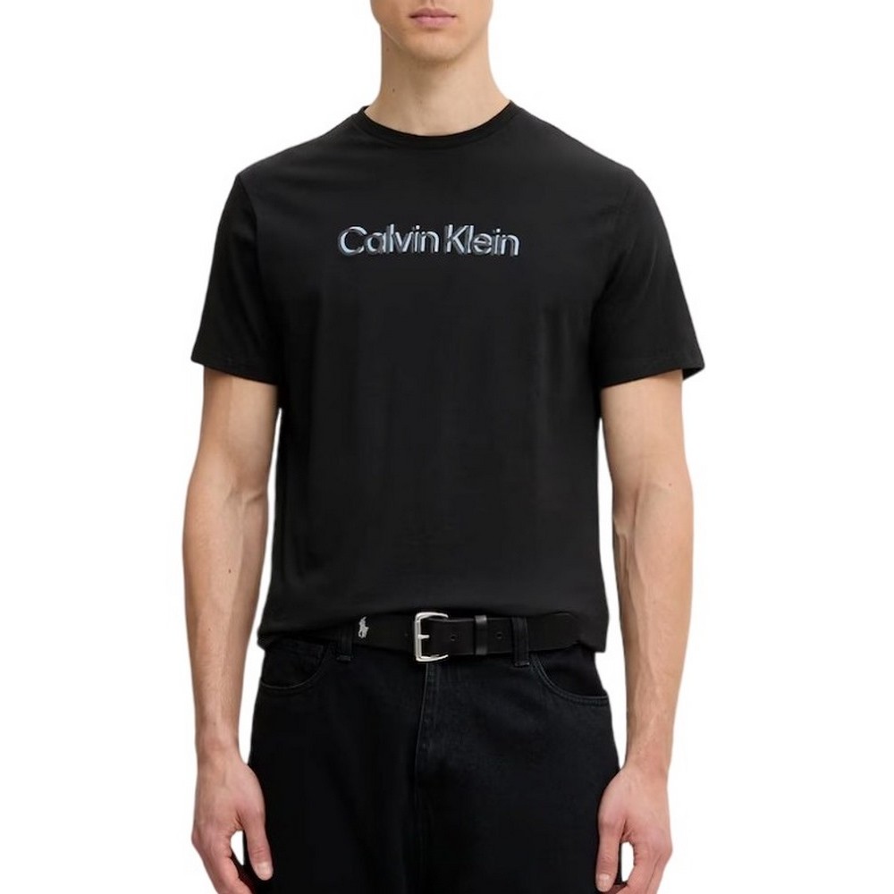 CALVIN KLEIN 30s EU SPW PUFF STNDRD GRAPHI T-SHIRT ΜΠΛΟΥΖΑ ΑΝΔΡΙΚΗ BLACK