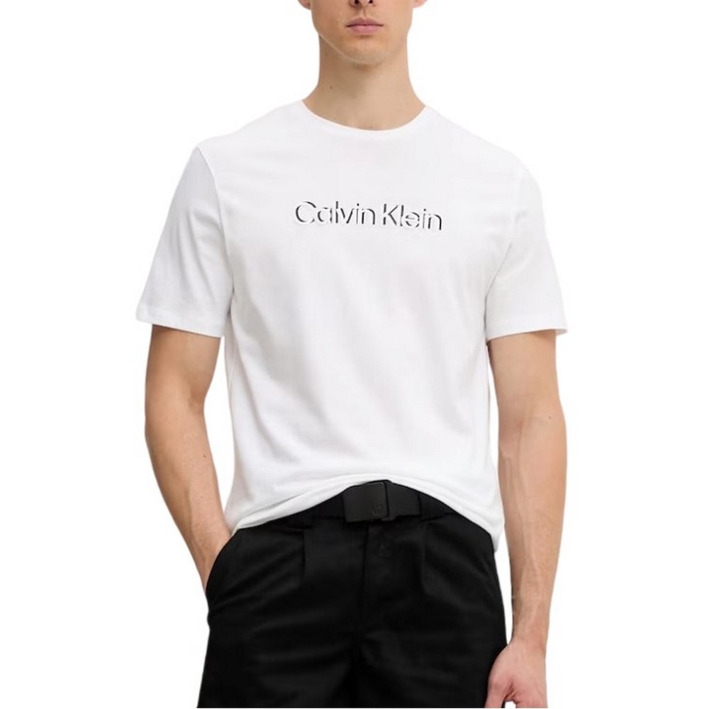 CALVIN KLEIN 30s EU SPW PUFF STNDRD GRAPHI T-SHIRT ΜΠΛΟΥΖΑ ΑΝΔΡΙΚΗ BRIGHT WHITE