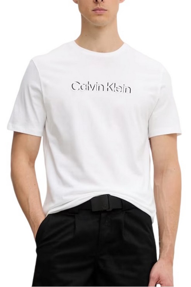 CALVIN KLEIN 30s EU SPW PUFF STNDRD GRAPHI T-SHIRT ΜΠΛΟΥΖΑ ΑΝΔΡΙΚΗ BRIGHT WHITE
