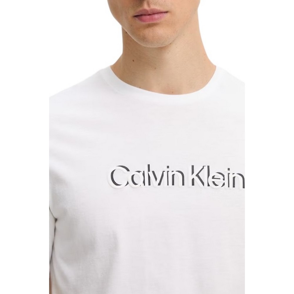 CALVIN KLEIN 30s EU SPW PUFF STNDRD GRAPHI T-SHIRT ΜΠΛΟΥΖΑ ΑΝΔΡΙΚΗ BRIGHT WHITE