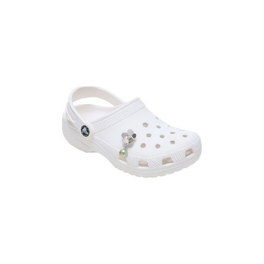 CROCS SILVER FLOWER PEARL DANGLE JIBBITZ CHARMS ΑΞΕΣΟΥΑΡ ΓΥΝΑΙΚΕΙΟ SILVER