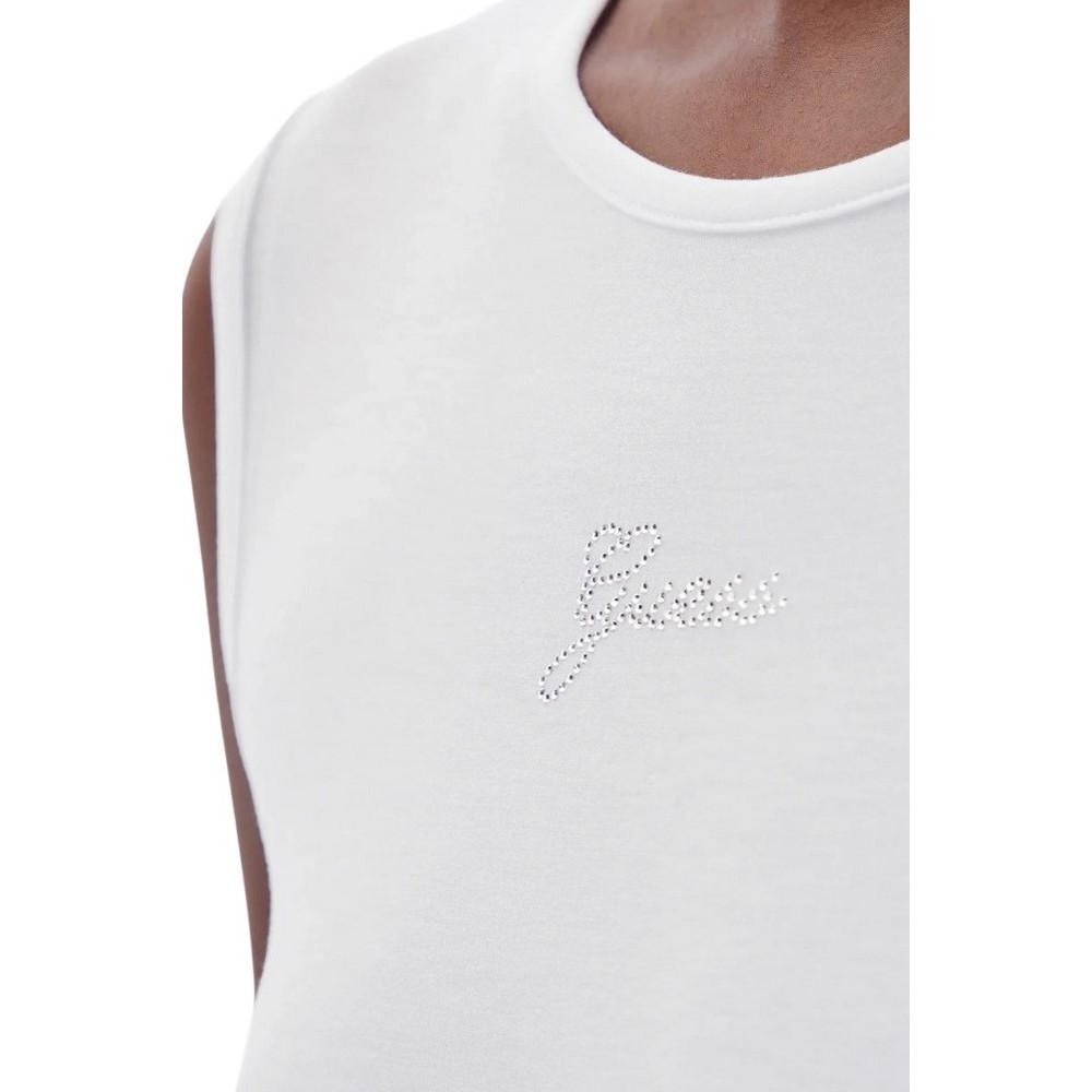 GUESS CN MINI LOGO ΤΟΠ ΜΠΛΟΥΖΑ ΓΥΝΑΙΚΕΙΑ WHITE