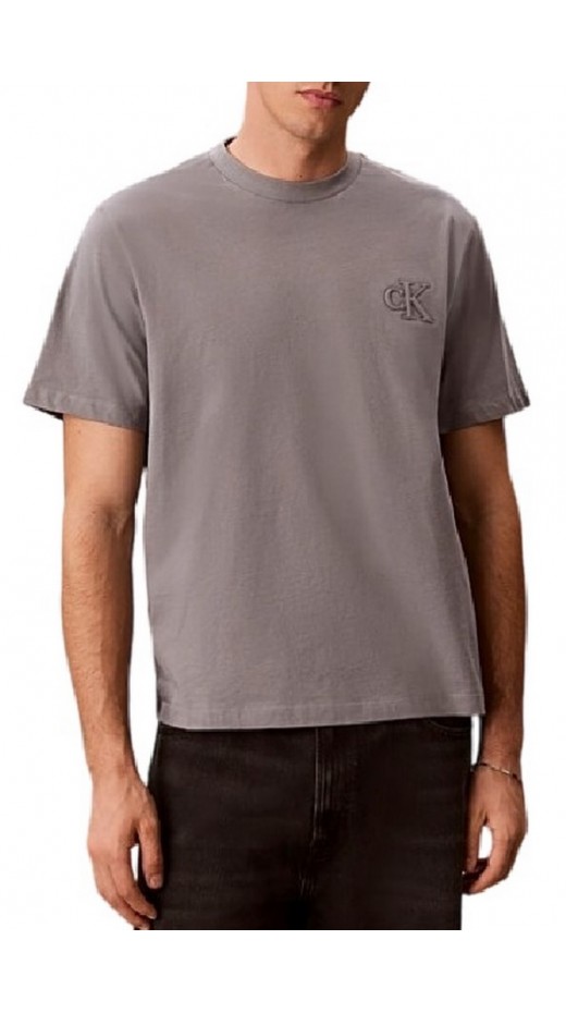 CALVIN KLEIN JEANS 30S JERSEY EASY MONOGRAM PUFF T-SHIRT ΜΠΛΟΥΖΑ ΑΝΔΡΙΚΗ GREY