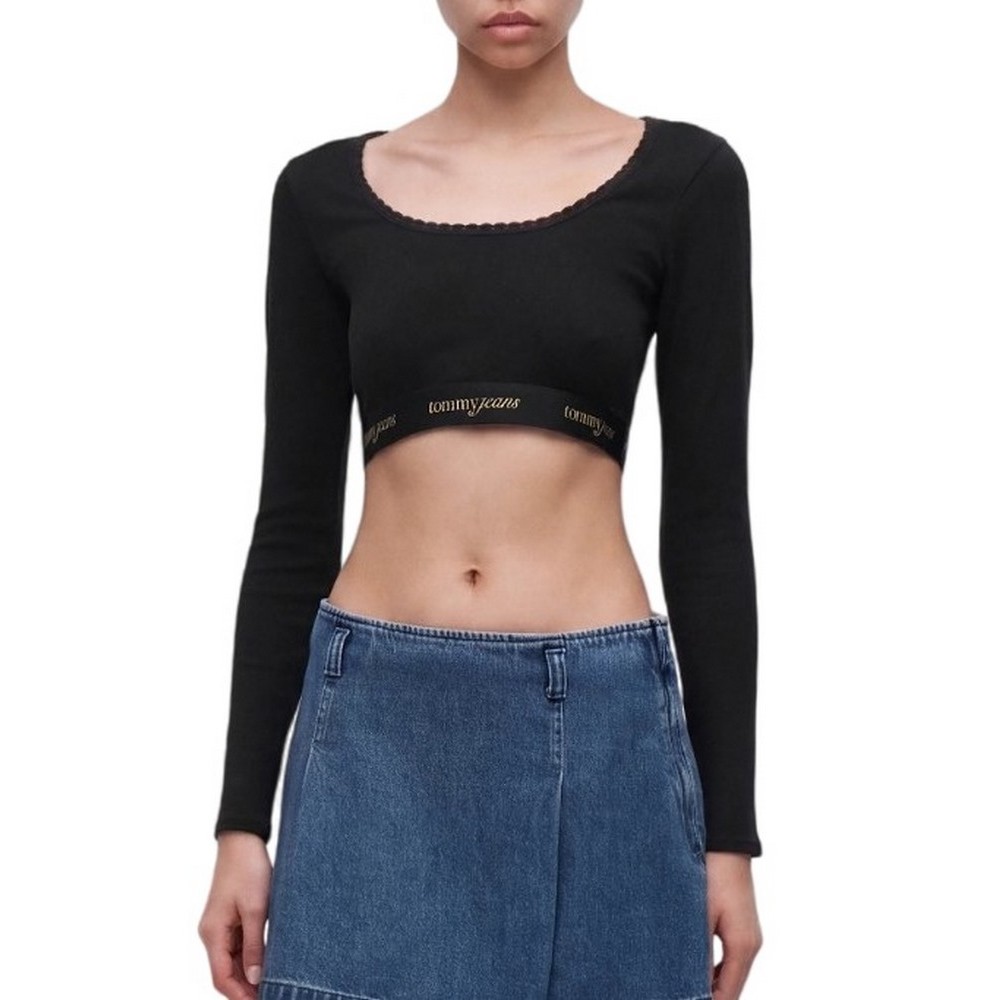 TOMMY JEANS CRP TAPE TOP ΤΟΠ ΜΠΛΟΥΖΑ ΓΥΝΑΙΚΕΙΑ BLACK