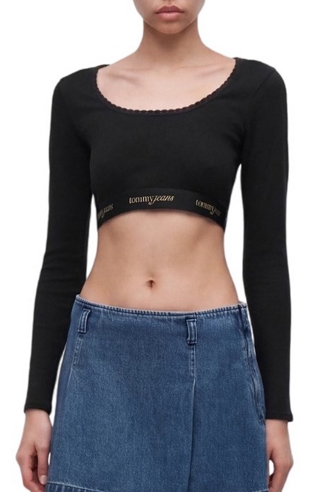 TOMMY JEANS CRP TAPE TOP ΤΟΠ ΜΠΛΟΥΖΑ ΓΥΝΑΙΚΕΙΑ BLACK