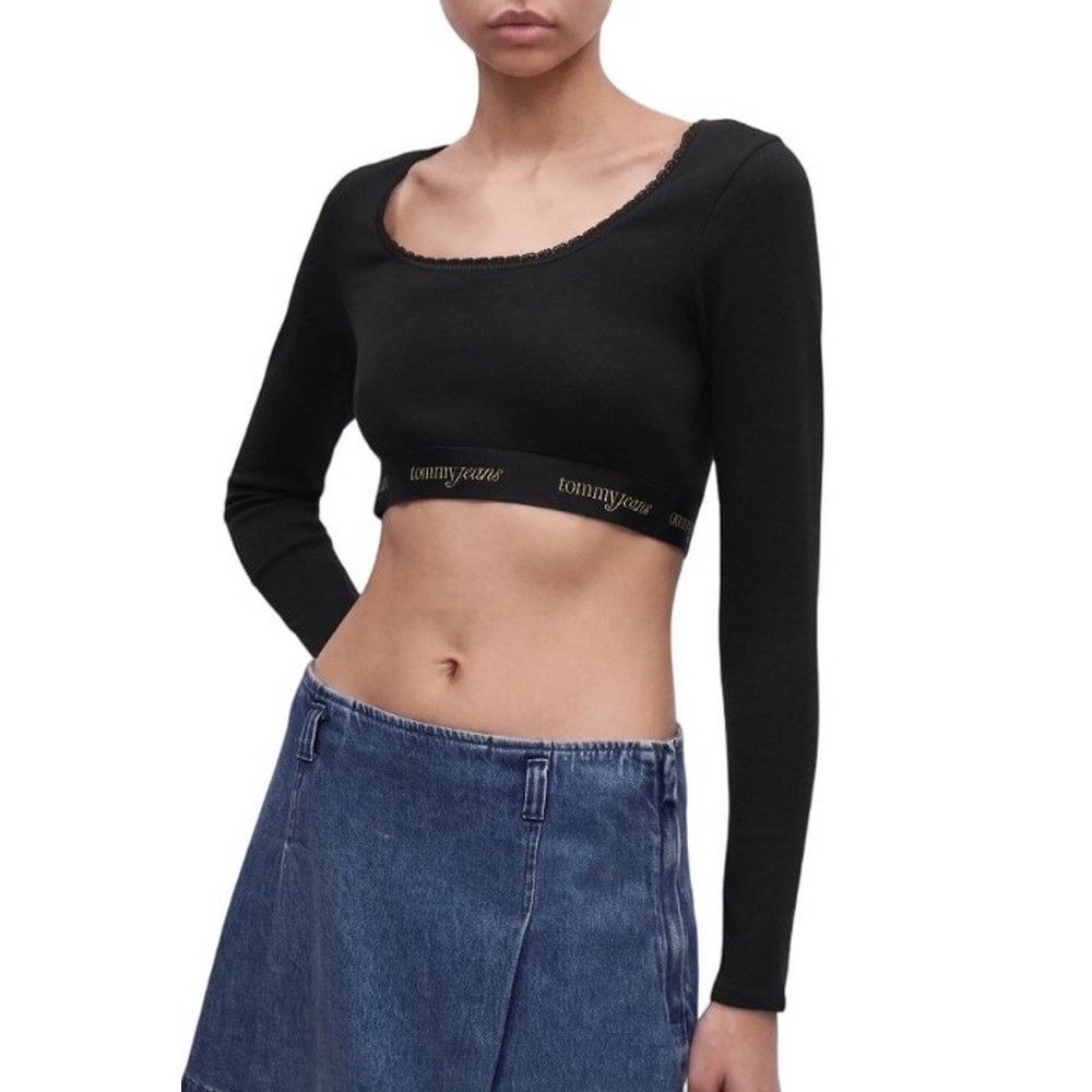 TOMMY JEANS CRP TAPE TOP ΤΟΠ ΜΠΛΟΥΖΑ ΓΥΝΑΙΚΕΙΑ BLACK