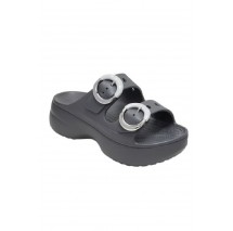 CROCS SATURDAY PLATFORM DIPPED BUCKLE SANDAL ΠΑΝΤΟΦΛΑ ΓΥΝΑΙΚΕΙΑ DARK GREY