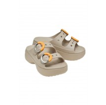 CROCS SATURDAY PLATFORM DIPPED BUCKLE SANDAL ΠΑΝΤΟΦΛΑ ΓΥΝΑΙΚΕΙΑ BEIGE