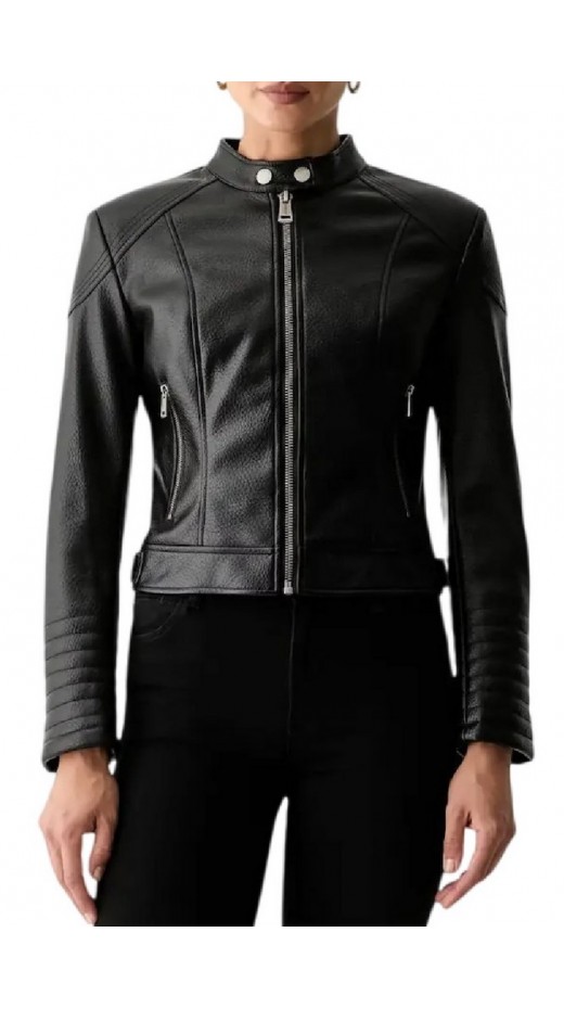 GUESS MARLENE CARIBOU PU MOTO JKT ΜΠΟΥΦΑΝ ΓΥΝΑΙΚΕΙΟ BLACK