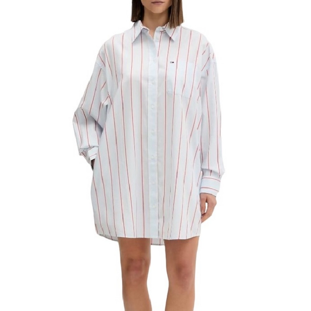 TOMMY JEANS OVS SHIRT DRESS ΠΟΥΚΑΜΙΣΟ ΓΥΝΑΙΚΕΙΟ CIEL