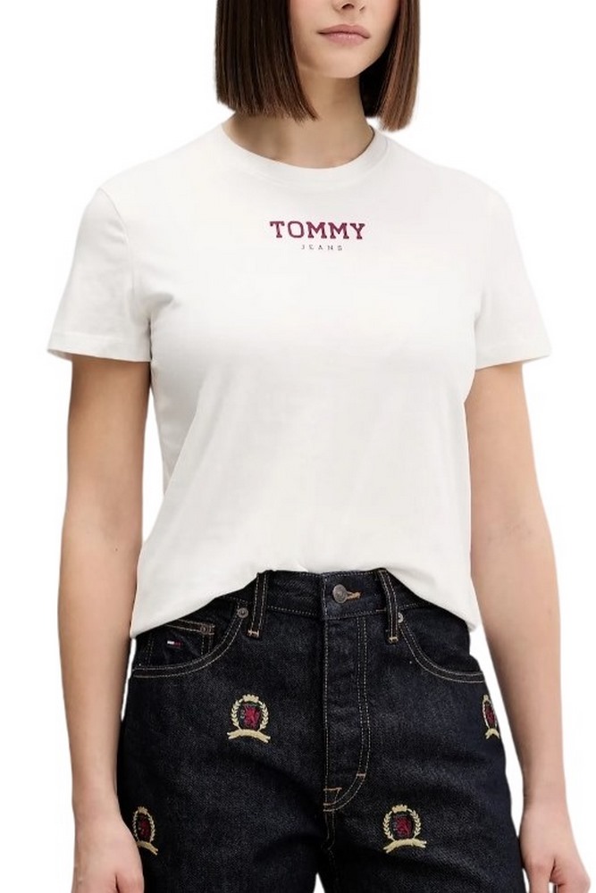 TOMMY JEANS REG ESSENTIAL LOGO 2 TEE T-SHIRT  ΜΠΛΟΥΖΑ ΓΥΝΑΙΚΕΙΑ ECRU