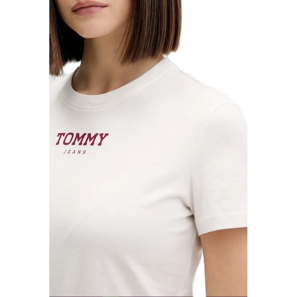 TOMMY JEANS REG ESSENTIAL LOGO 2 TEE T-SHIRT  ΜΠΛΟΥΖΑ ΓΥΝΑΙΚΕΙΑ ECRU