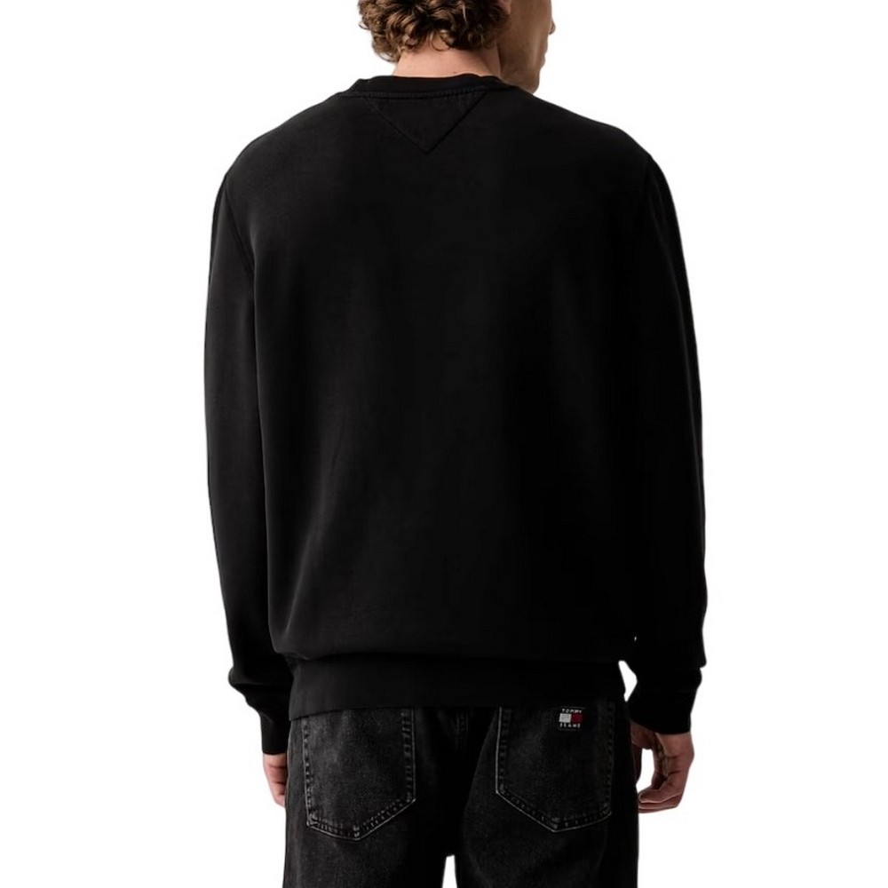 TOMMY JEANS REG BADGE CREW EXT ΜΠΛΟΥΖΑ ΦΟΥΤΕΡ ΑΝΔΡΙΚΗ BLACK