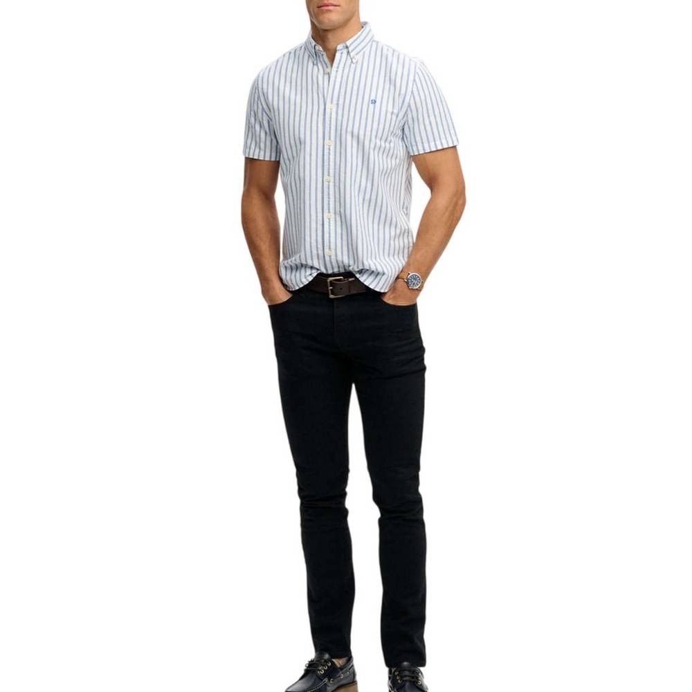 SUPERDRY D2 STUD PREPPY OXFORD SHIRT ΠΟΥΚΑΜΙΣΟ ΑΝΔΡΙΚΟ CIEL