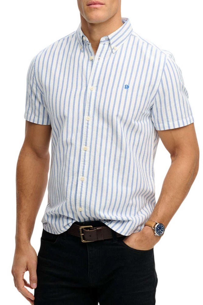 SUPERDRY D2 STUD PREPPY OXFORD SHIRT ΠΟΥΚΑΜΙΣΟ ΑΝΔΡΙΚΟ CIEL