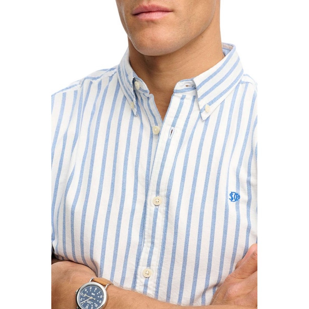 SUPERDRY D2 STUD PREPPY OXFORD SHIRT ΠΟΥΚΑΜΙΣΟ ΑΝΔΡΙΚΟ CIEL