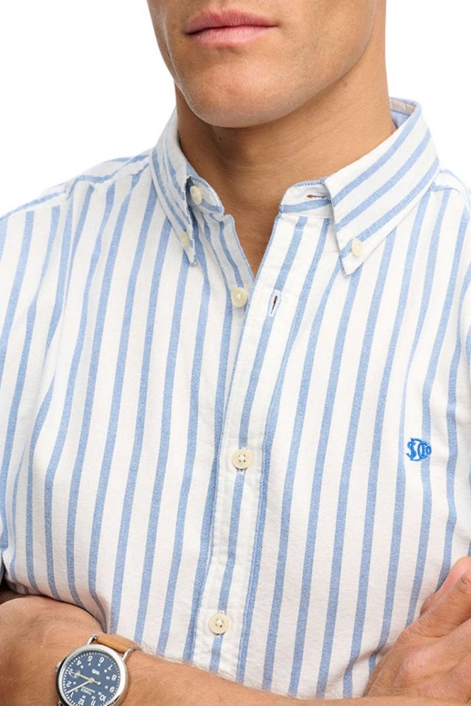 SUPERDRY D2 STUD PREPPY OXFORD SHIRT ΠΟΥΚΑΜΙΣΟ ΑΝΔΡΙΚΟ CIEL