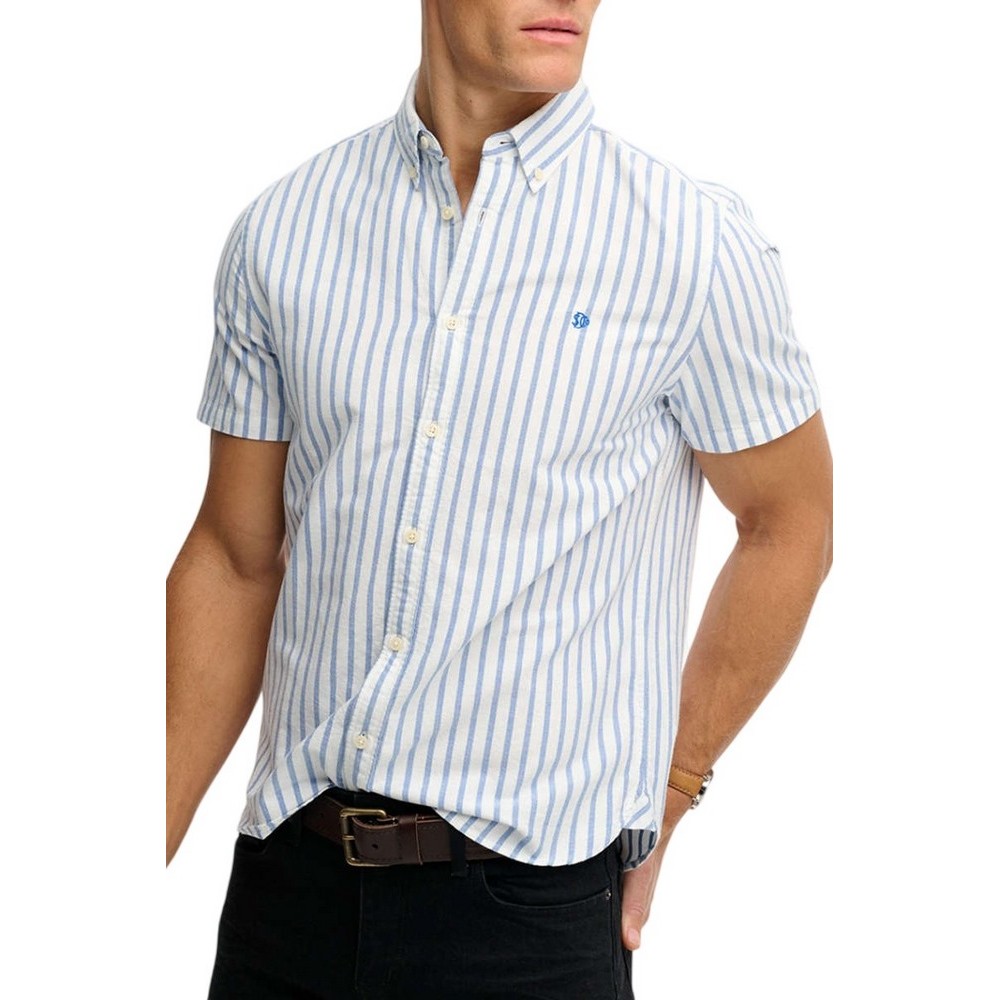 SUPERDRY D2 STUD PREPPY OXFORD SHIRT ΠΟΥΚΑΜΙΣΟ ΑΝΔΡΙΚΟ CIEL