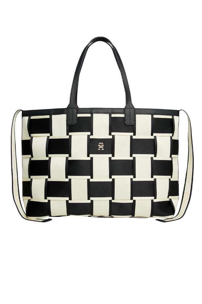 TOMMY HILFIGER ICONIC TOMMY TOTE WOVEN ΤΣΑΝΤΑ ΓΥΝΑΙΚΕΙΑ BEIGE