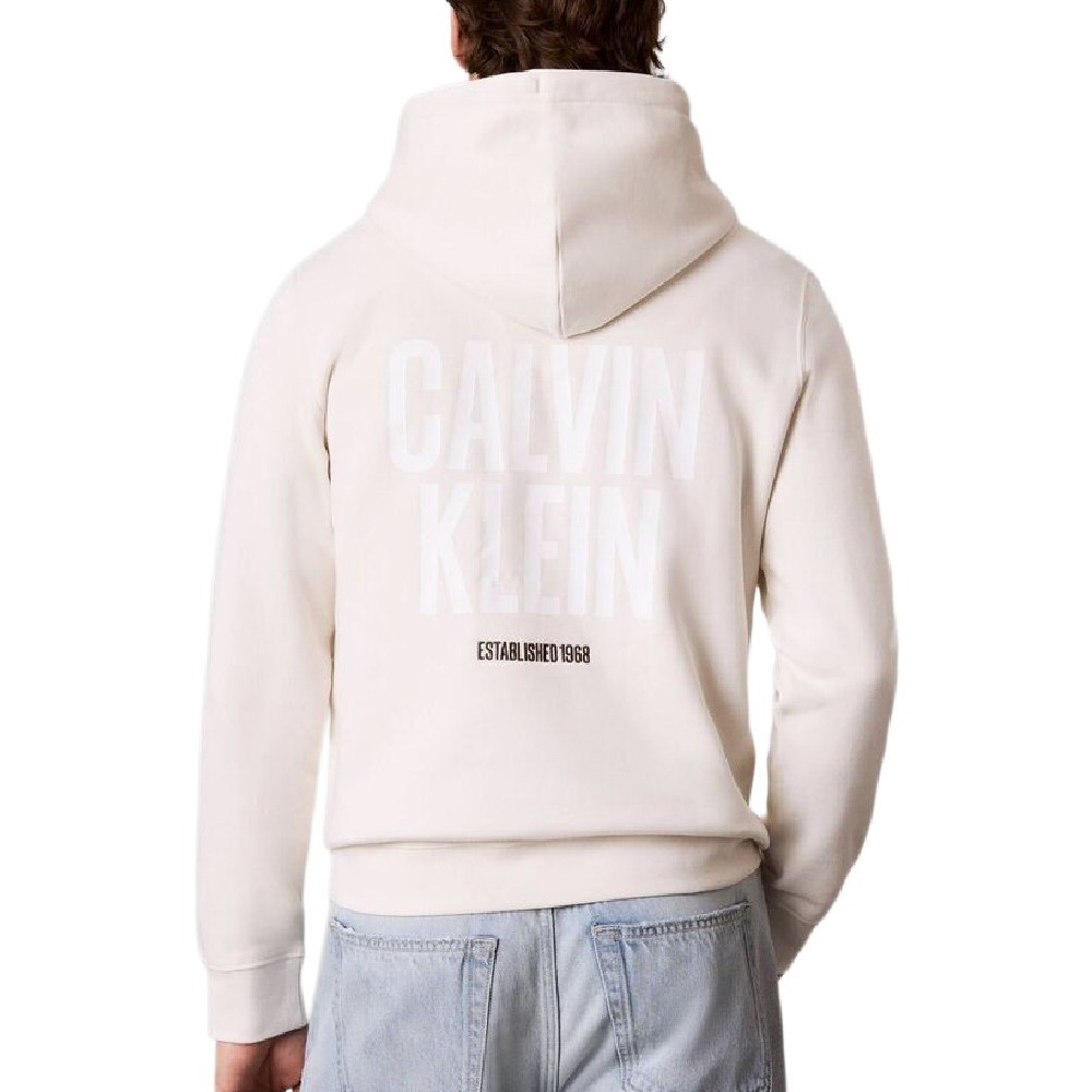 CALVIN KLEIN JEANS 350FLEECE EU BOLD CLVN KLN ΜΠΛΟΥΖΑ ΦΟΥΤΕΡ ΑΝΔΡΙΚΗ OFF WHITE