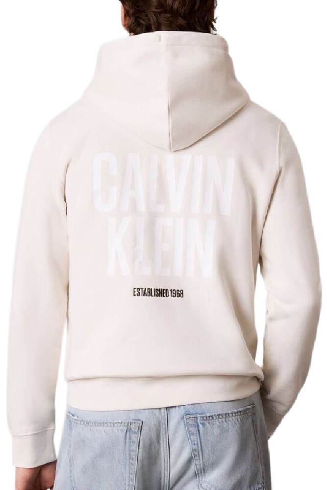CALVIN KLEIN JEANS 350FLEECE EU BOLD CLVN KLN ΜΠΛΟΥΖΑ ΦΟΥΤΕΡ ΑΝΔΡΙΚΗ OFF WHITE