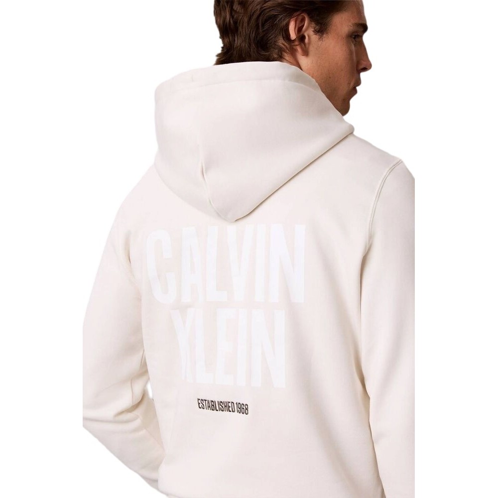 CALVIN KLEIN JEANS 350FLEECE EU BOLD CLVN KLN ΜΠΛΟΥΖΑ ΦΟΥΤΕΡ ΑΝΔΡΙΚΗ OFF WHITE