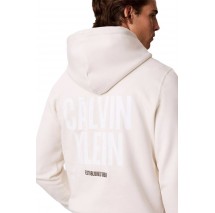 CALVIN KLEIN JEANS 350FLEECE EU BOLD CLVN KLN ΜΠΛΟΥΖΑ ΦΟΥΤΕΡ ΑΝΔΡΙΚΗ OFF WHITE