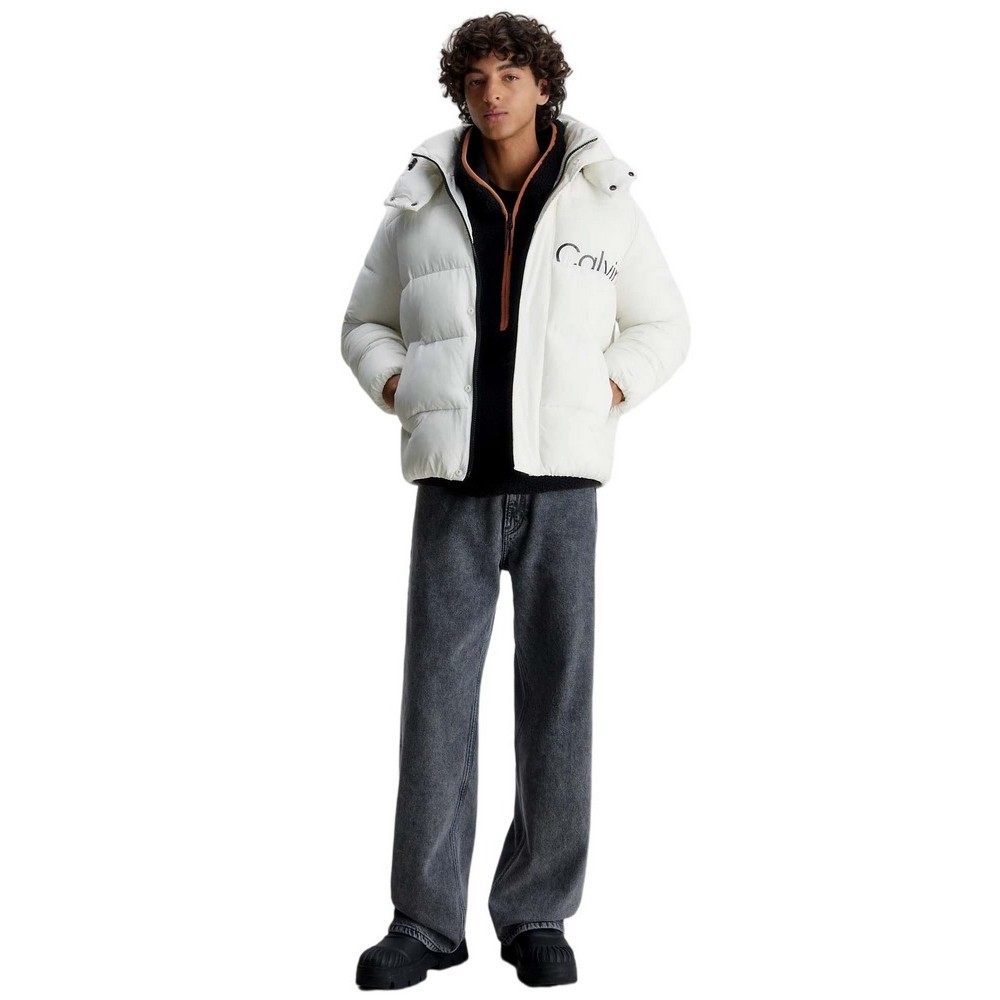 CALVIN KLEIN JEANS ESSENTIALS NON DOWN JACKET ΜΠΟΥΦΑΝ ΑΝΔΡΙΚΟ IVORY
