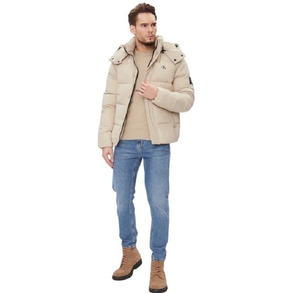 CALVIN KLEIN JEANS ESSENTIALS NON DOWN JACKET ΜΠΟΥΦΑΝ ΑΝΔΡΙΚΟ TAUPE