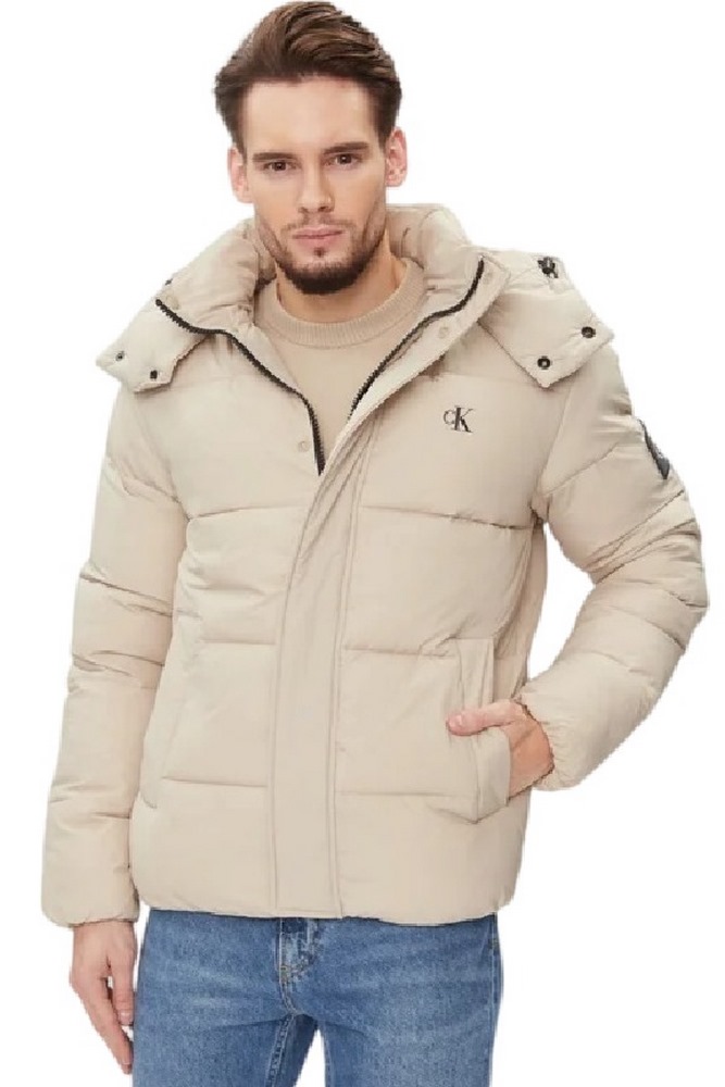 CALVIN KLEIN JEANS ESSENTIALS NON DOWN JACKET ΜΠΟΥΦΑΝ ΑΝΔΡΙΚΟ TAUPE