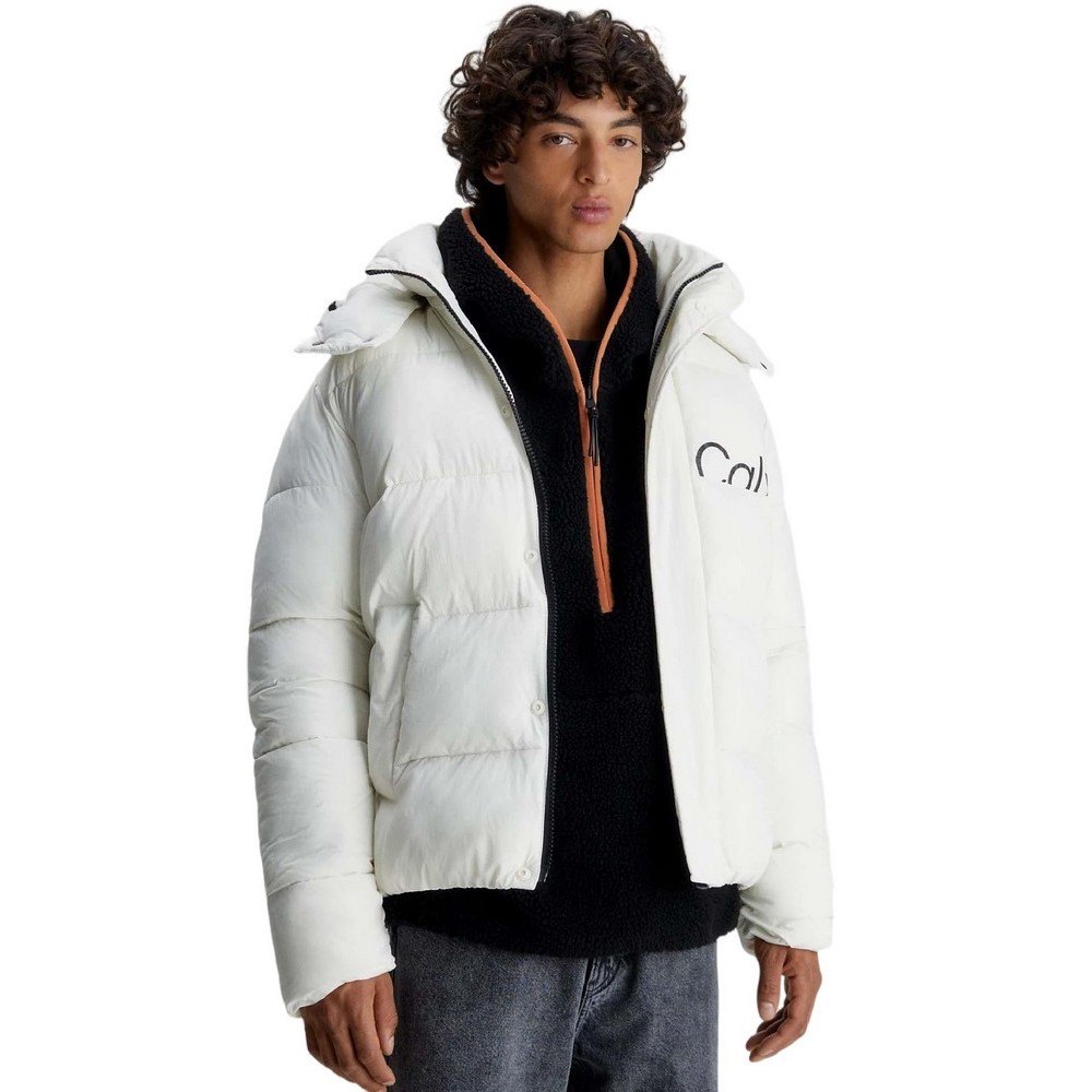 CALVIN KLEIN JEANS ESSENTIALS NON DOWN JACKET ΜΠΟΥΦΑΝ ΑΝΔΡΙΚΟ IVORY