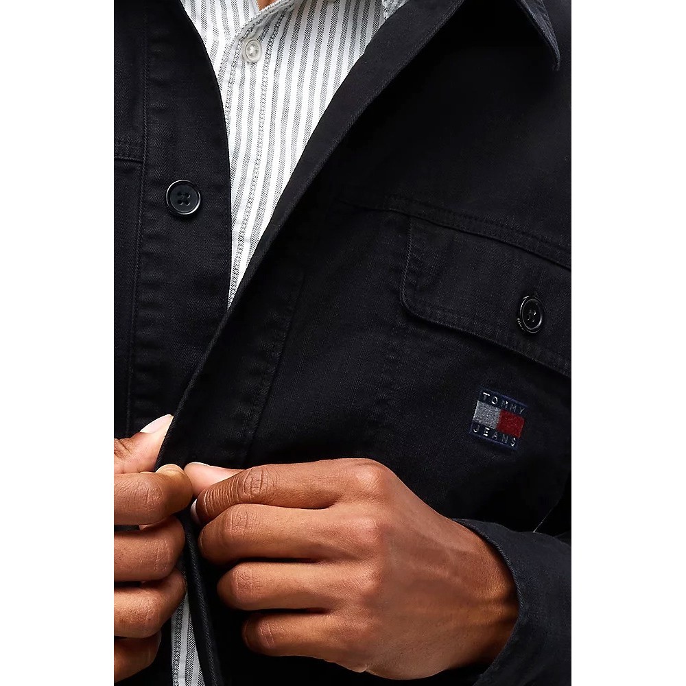 TOMMY JEANS ESSENTIAL OVERSHIRT ΠΟΥΚΑΜΙΣΟ ΑΝΔΡΙΚΟ BLACK