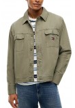 TOMMY JEANS ESSENTIAL OVERSHIRT ΠΟΥΚΑΜΙΣΟ ΑΝΔΡΙΚΟ MILITARY GREEN
