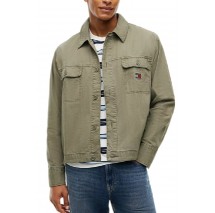 TOMMY JEANS ESSENTIAL OVERSHIRT ΠΟΥΚΑΜΙΣΟ ΑΝΔΡΙΚΟ MILITARY GREEN