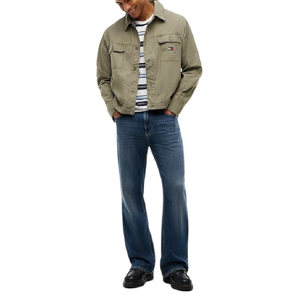 TOMMY JEANS ESSENTIAL OVERSHIRT ΠΟΥΚΑΜΙΣΟ ΑΝΔΡΙΚΟ MILITARY GREEN