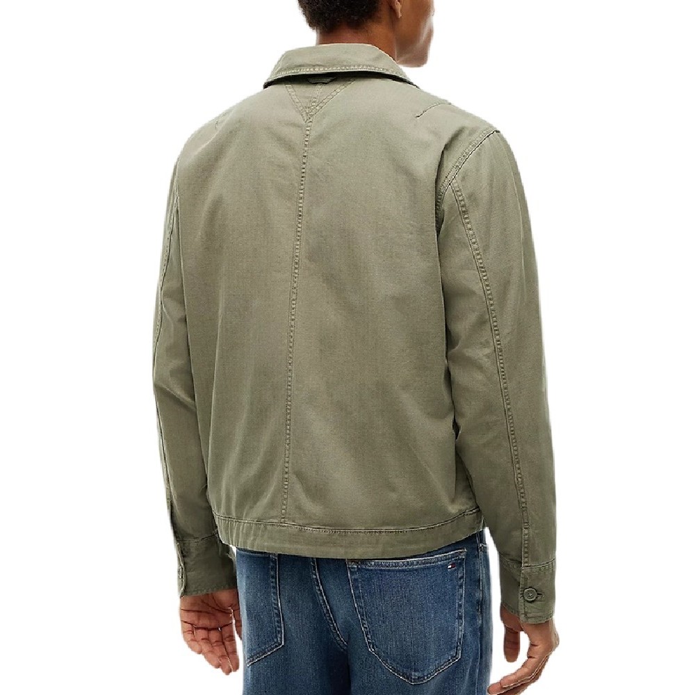 TOMMY JEANS ESSENTIAL OVERSHIRT ΠΟΥΚΑΜΙΣΟ ΑΝΔΡΙΚΟ MILITARY GREEN