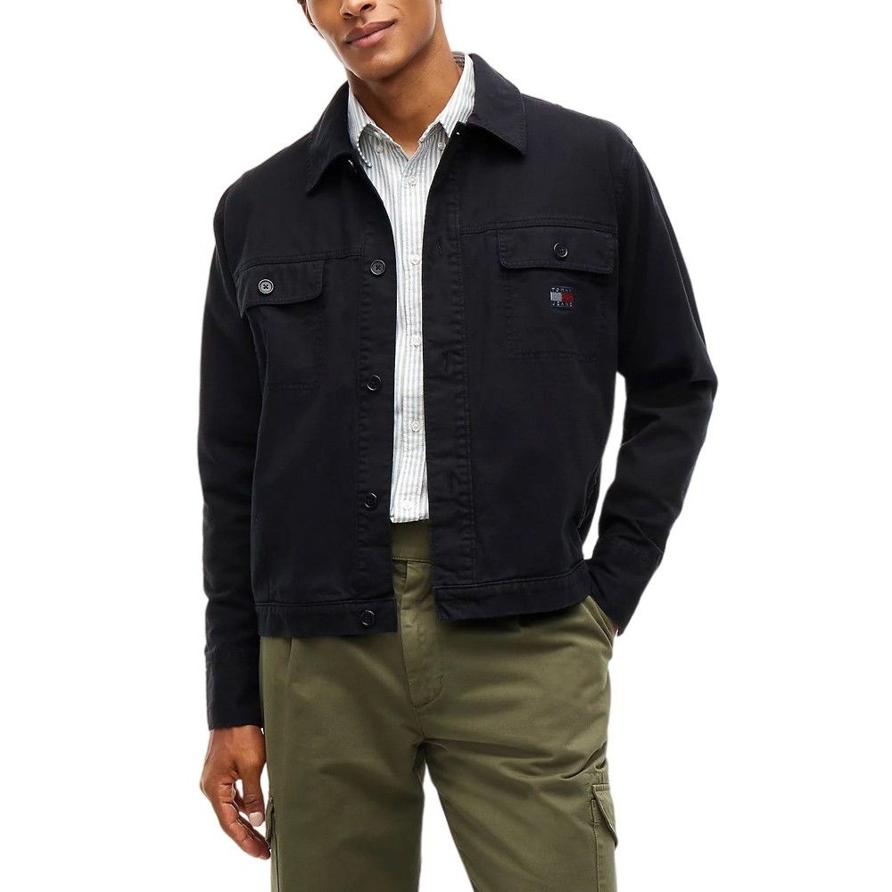 TOMMY JEANS ESSENTIAL OVERSHIRT ΠΟΥΚΑΜΙΣΟ ΑΝΔΡΙΚΟ BLACK