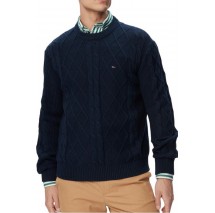 TOMMY JEANS REG CLASSIC FLAG CABLE SWTR ΠΛΕΚΤΗ ΜΠΛΟΥΖΑ ΑΝΔΡΙΚΗ NAVY