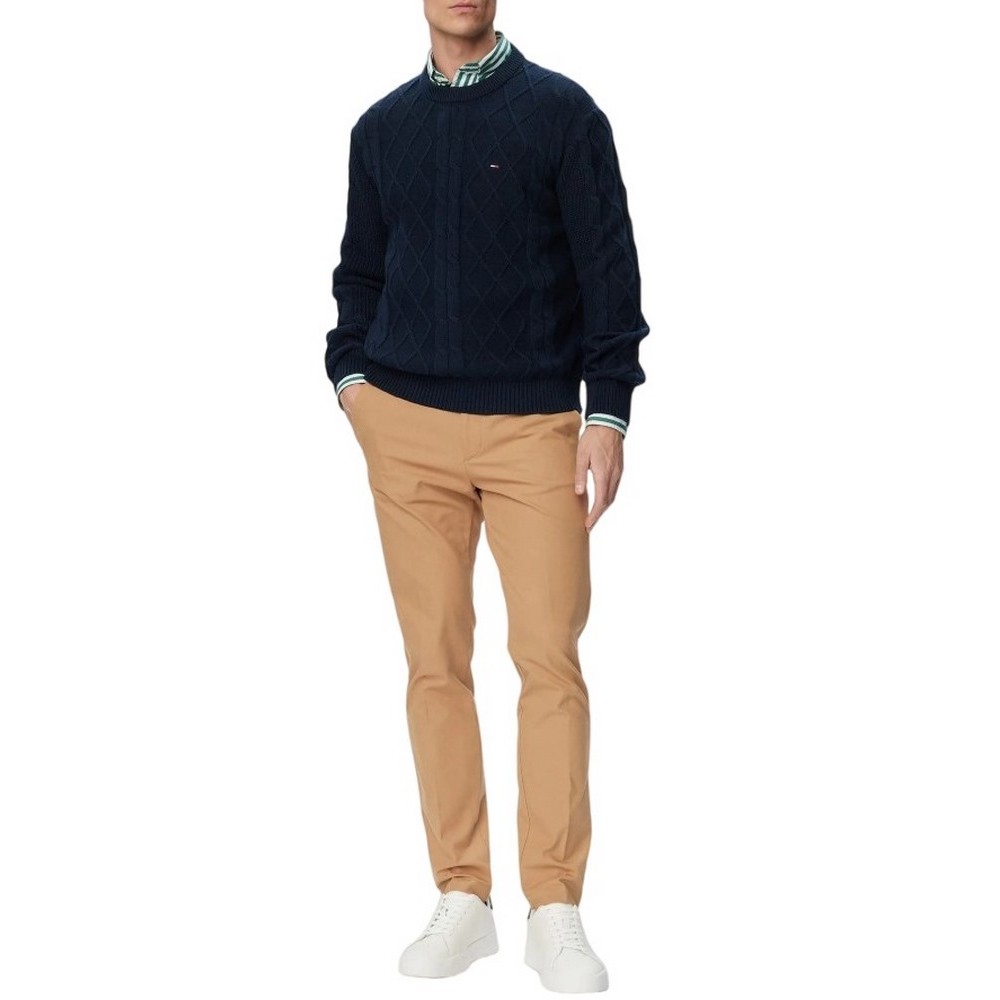 TOMMY JEANS REG CLASSIC FLAG CABLE SWTR ΠΛΕΚΤΗ ΜΠΛΟΥΖΑ ΑΝΔΡΙΚΗ NAVY