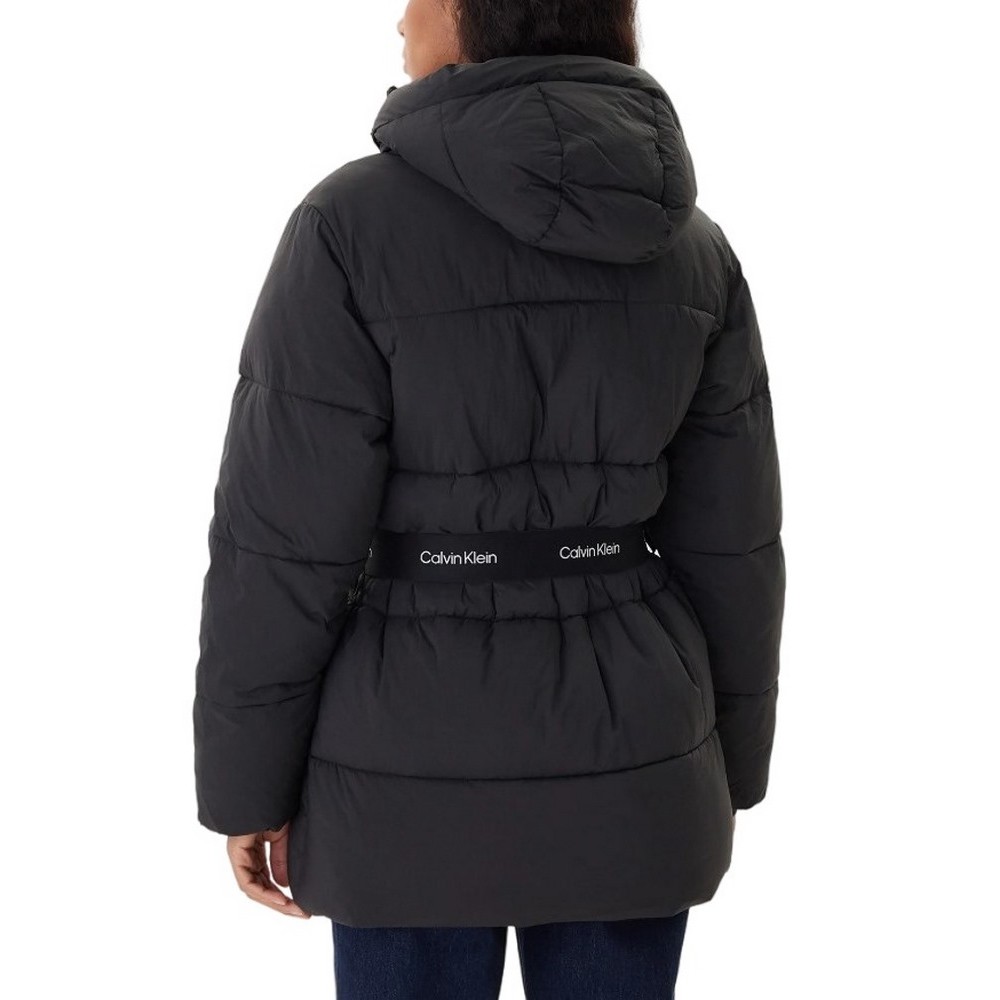CALVIN KLEIN JEANS BELTED MIDWEIGHT PUFFER ΜΠΟΥΦΑΝ ΓΥΝΑΙΚΕΙΟ BLACK