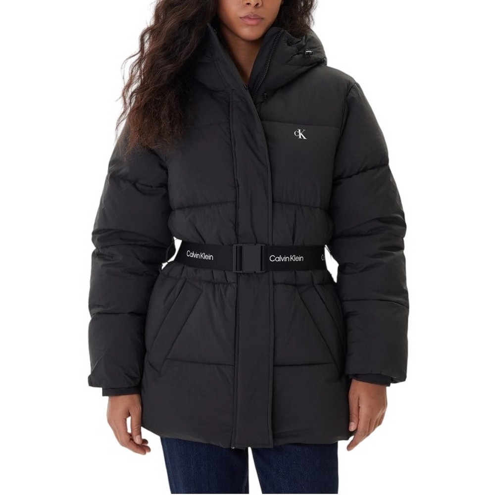 CALVIN KLEIN JEANS BELTED MIDWEIGHT PUFFER ΜΠΟΥΦΑΝ ΓΥΝΑΙΚΕΙΟ BLACK