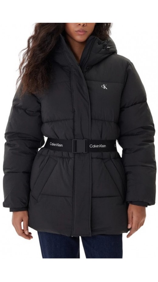 CALVIN KLEIN JEANS BELTED MIDWEIGHT PUFFER ΜΠΟΥΦΑΝ ΓΥΝΑΙΚΕΙΟ BLACK