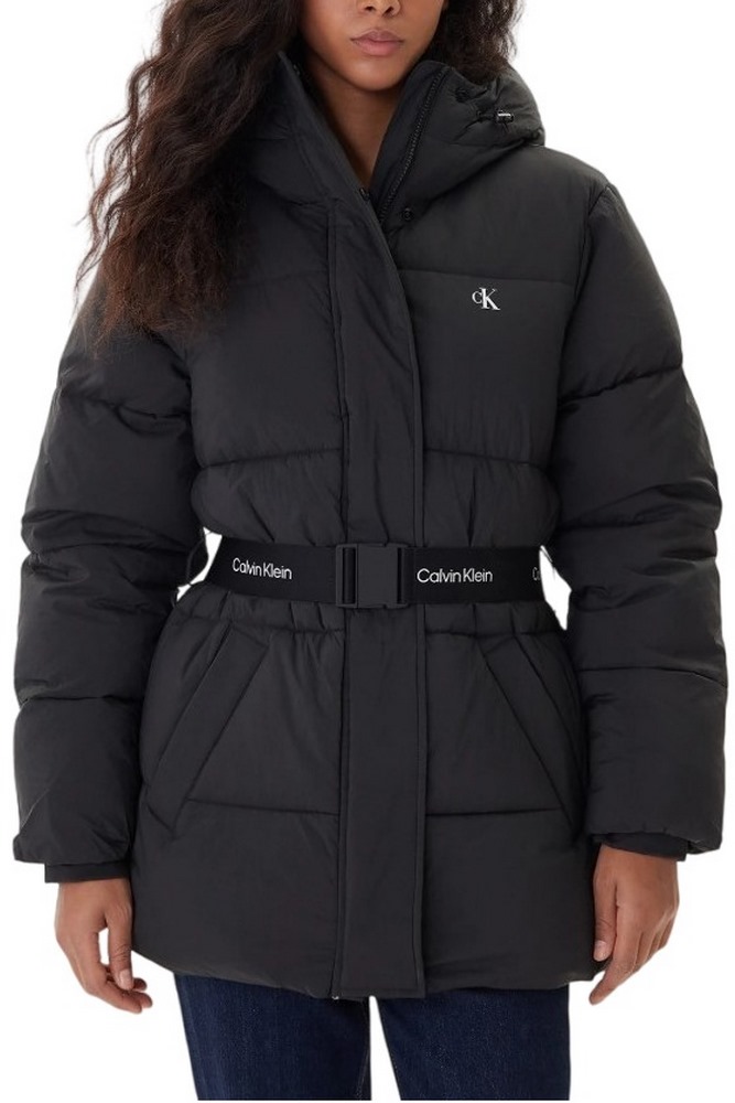 CALVIN KLEIN JEANS BELTED MIDWEIGHT PUFFER ΜΠΟΥΦΑΝ ΓΥΝΑΙΚΕΙΟ BLACK