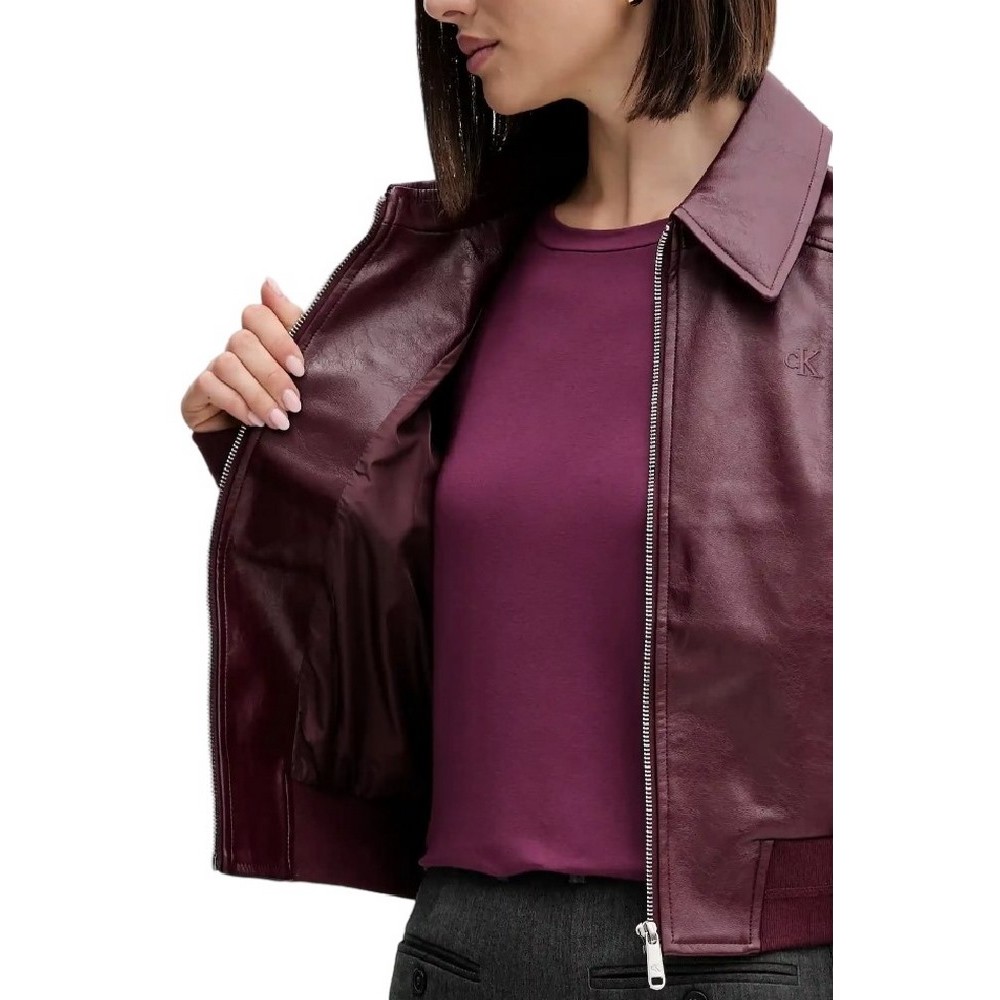CALVIN KLEIN JEANS A-CRPPD CRNKL FX LTH ΜΠΟΥΦΑΝ ΓΥΝΑΙΚΕΙΟ BORDEAUX