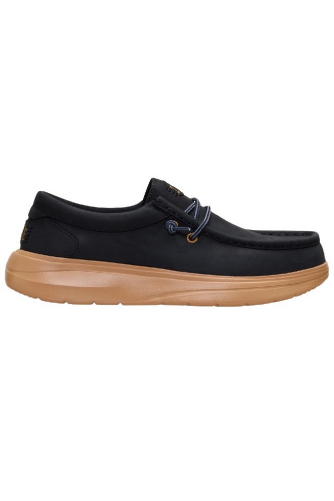 HEY DUDE WALLY COMF FULL GRAIN LATHER ΠΑΠΟΥΤΣΙ ΑΝΔΡΙΚΟ BLACK
