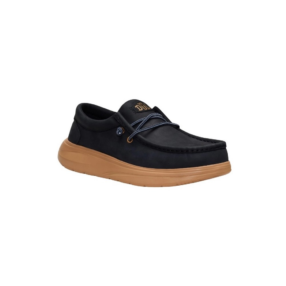 HEY DUDE WALLY COMF FULL GRAIN LATHER ΠΑΠΟΥΤΣΙ ΑΝΔΡΙΚΟ BLACK
