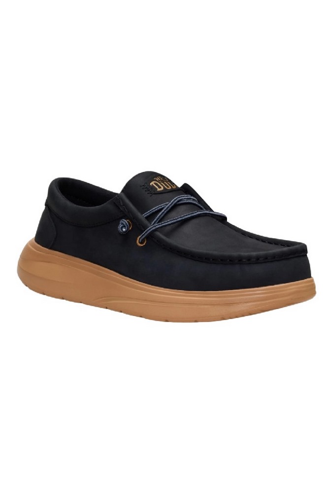 HEY DUDE WALLY COMF FULL GRAIN LATHER ΠΑΠΟΥΤΣΙ ΑΝΔΡΙΚΟ BLACK